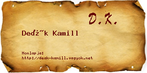 Deák Kamill névjegykártya